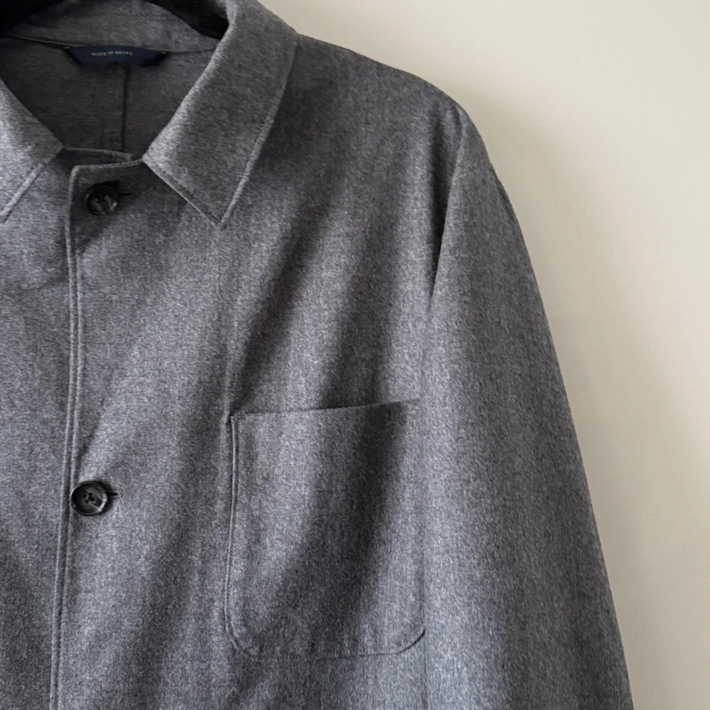 Brooks Brothers Tailored Shirt Jacket in Wool Flannel gray 42r